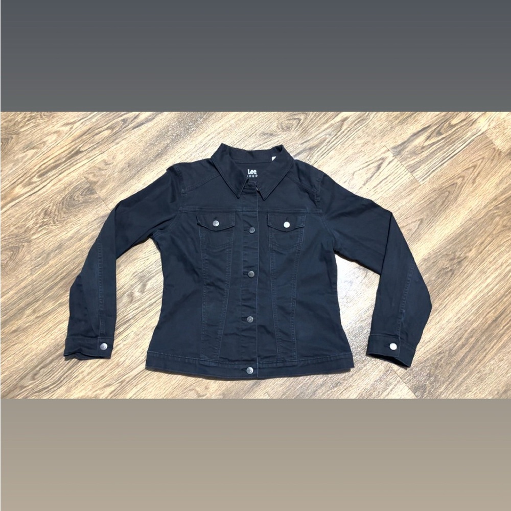 Vintage y2k Lee Women's Black denim Jacket size‎ large western